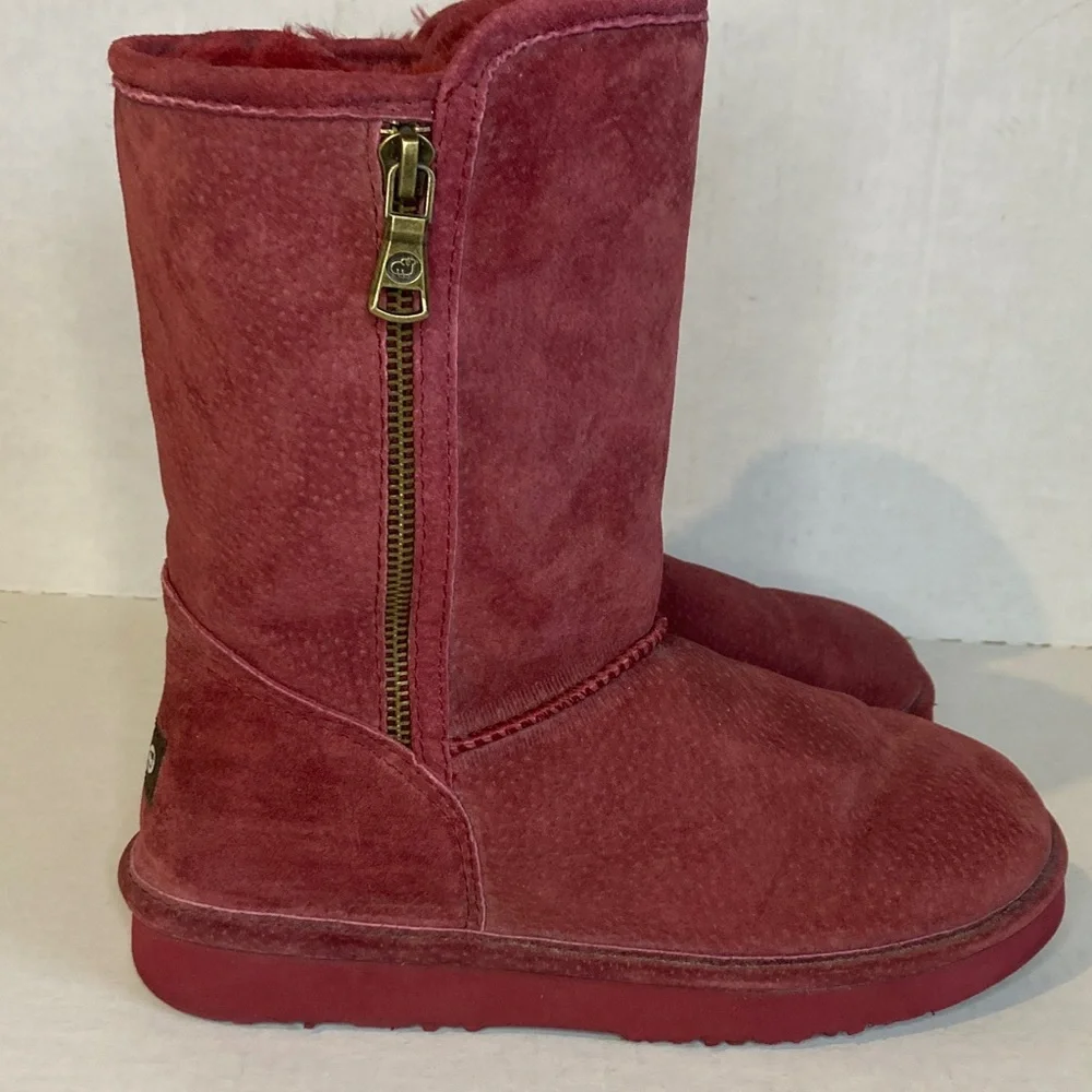 Lam Women Pink Suede Boots Size 6